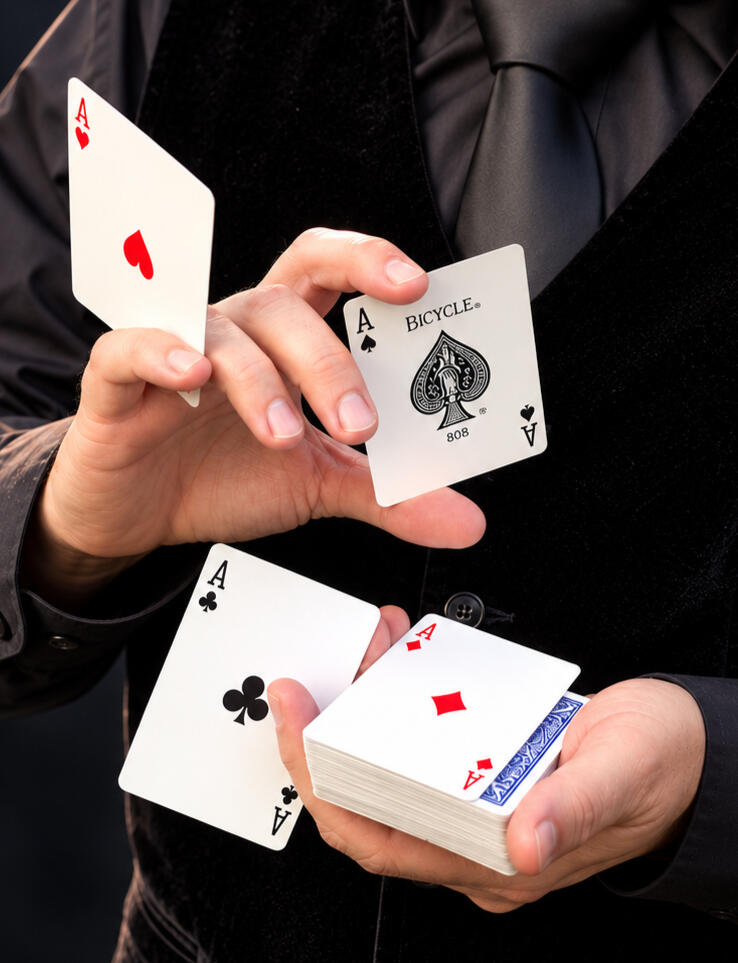 Christopher “Christo” Beck performing close-up card magic